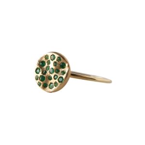 Ring curved Round Emerald